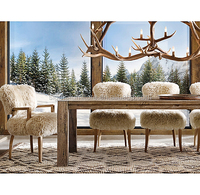 Mobilier de maison classique Salle à manger intérieure Table à manger en bois de chêne