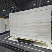 Elfenbein-Onyx-Marmorplatte - Transluzenter, hinterleuchteter, cremeweißer Naturstein für Arbeitsplatten, Wände & Böden, polierte Großplatte