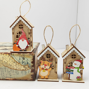 Décoration de Noël en bois à suspendre : maison, Père Noël, renne, bonhomme de neige – Cadeau artisanal pour sapin de Noël - Product Image 1