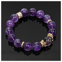 Bracelet en améthyste naturelle d'Uruguay pour femmes, chaîne de main violette bolivienne