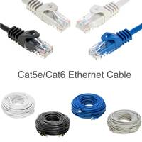 Kabel patch cord jaringan ethernet RJ45 8P UTP Cat 6, kabel data komunikasi Cat6, ukuran 1m, 2m, 3m, 5m, dan 10m,  dibuat khusus pabrik.