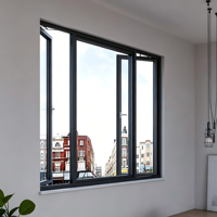 Fenêtre à battant extérieur en aluminium robuste, profil 6063 résistant à la corrosion, pour travaux extérieurs de villas côtières