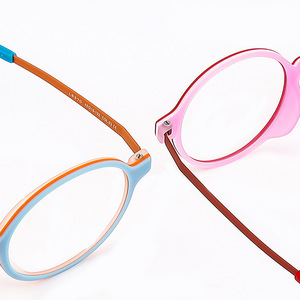 Monturas de gafas redondas de plástico de colores dulces para niños, montura óptica ligera y flexible 8370 - Product Image 2