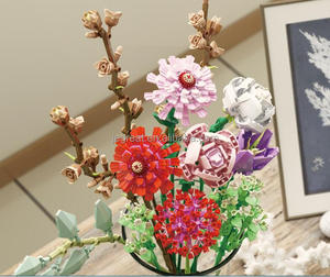 1232Pcs Lãng Mạn Tự Làm Lắp Ráp Xây Dựng Kit Dành Cho Người Lớn Hoa Bó Hoa Mô Hình Đồ Chơi Làm Bằng Nhựa Gạch Món Quà Độc Đáo Ý Tưởng - Product Image 4