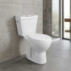 Inodoro de cerámica blanca Vistaar de dos piezas, de conexión directa, con descarga por arrastre, para baño. - Product Image 6