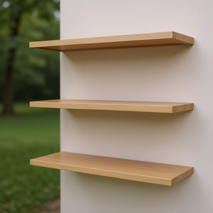 Étagère murale en bois de chêne massif brun clair D0100H74PVP 31,5 x 19,7 po - Product Image 2