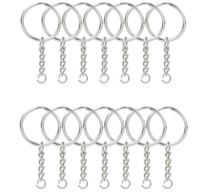 Key Chain Factory Wholesale 25mm Metal Split Key Ring With Chain for Gifts Key Chain Accessories