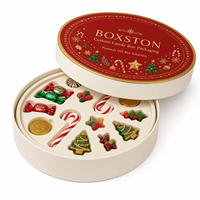 Boîtes cadeaux de Noël personnalisées haut de gamme de luxe, imprimées sur mesure, emballages rigides biodégradables pour chocolats avec plateau et doublure en éponge