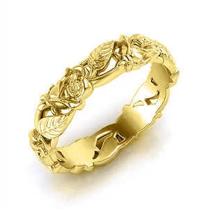 Anello vintage con foglie floreali intagliate, gioiello elegante da donna per fidanzamento, accessorio regalo raffinato - Product Image 6