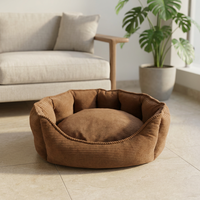 Fabricant de lits pour chiens BSCI, lit pour chiens en velours côtelé au design personnalisé, nouveau modèle, nid pour animaux de compagnie, pour chiens et chats, lavable