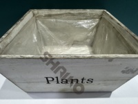 Pot de fleurs en bois de style ferme pour la vente en gros - Pot de fleurs d'intérieur en bois blanc imprimé personnalisable pour l'horticulture