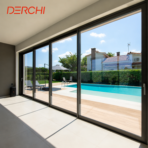 Puertas Corredizas de Aluminio <span class=keywords><strong>para</strong></span> Puertas de Patio de Villa Ventanas de Doble Acristalamiento Impermeables Modernas - Product Image 1