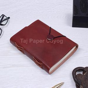 Wholesale Custom A5 Journal Lock Handmade Bound Genuine Leather Notebook <b>White</b> Printed Style Blank Writing Paper PU Diary Gift - Product Image 3
