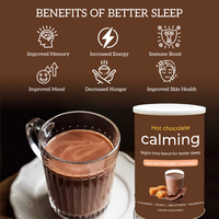 Boisson en poudre apaisante pour le sommeil OEM, 5HTP, Ashwagandha, chocolat chaud, poudre de champignons pour le sommeil