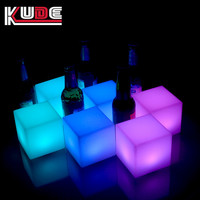 Tabouret cube LED moderne rechargeable, chaise cube LED lumineuse, cube lumineux LED