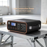 12V 0.2kWh LiFePO4 Kompakt Güç İstasyonu Çift 220V AC Çıkışlı USB DC Giriş Çıkışlı LED Işıklı 300W Karavan Ofis Acil Durum Yedek Güç Kaynağı