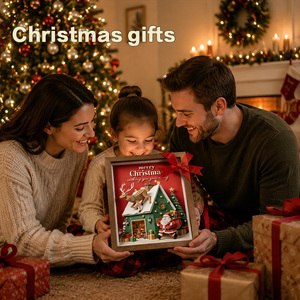 Boîte à ombres en papier 3D personnalisée pour Noël, décoration murale et de table, cadeau de fête <span class=keywords><strong>personnalisé</strong></span>, cadeau familial idéal - Product Image 2