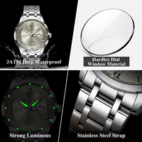 Nouveau verre 978 montre de luxe affaires étanche mâle horloge hommes montre lumineuse Date en acier inoxydable carré horloge à Quartz