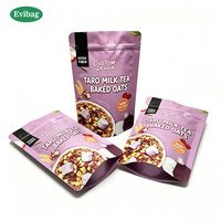Sachet d'emballage refermable personnalisé en aluminium avec fermeture éclair pour céréales et flocons d'avoine, de qualité alimentaire