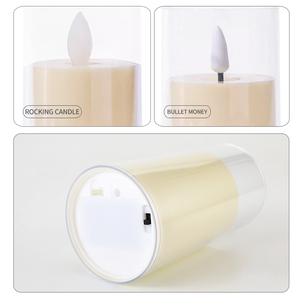 Bougies en verre <span class=keywords><strong>LED</strong></span> sans flamme avec mèche dansante scintillante bougies de chauffe-plat à piles bougies scintillantes - Product Image 5