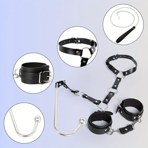 Harnais Adulte Réglable avec Crochet Anal, Bouchon Anal, Menottes, Collier, Jouets Sexuels Érotiques Fétichistes pour Couples - Product Image 3