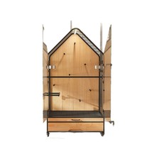 Villa de Lujo Móvil para Loros, Jaula Grande para Pájaros, Estructura de Madera Maciza, Paneles de Vidrio, Casa Interior para Mascotas, Hábitat para Hurones