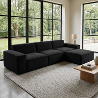 Modernes Rechteckiges Modulares Ecksofa mit Gestepptem Stoff für Wohnzimmer, Apartment, Hotel, Villa, Hochdichter Schaumstoff-Kombination