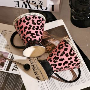 <b>Light</b> Luxury Advanced Sense Mug Afternoon Tea Ceramic Water Cup Niche Leopard Print Coffee Cup Festival Gift Lady Cup - Product Image 1