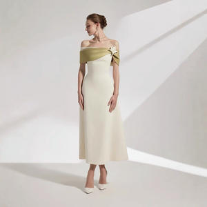 Vestido largo marrón de moda 2025 Boutique Store 3D Floral Patchwork cóctel <span class=keywords><strong>vestidos</strong></span> de fiesta elegantes - Product Image 2