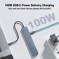 Hub USB C 5 en 1, adaptateur multiport pour USB 2.0, 4K, USB 3.0, type C, charge PD 100W, alliage d'aluminium, accessoires informatiques