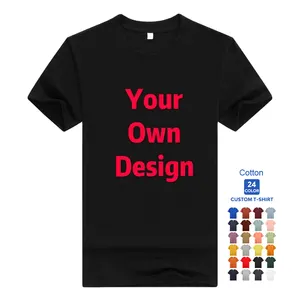 Factory Wholesale Solid Color T Shirts Custom Printed Graphic Logo T Shirt Design Sublimation Blank Plus Size Men T Shirts