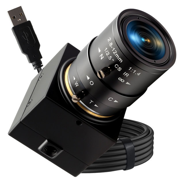 ELP 8MP Zoom Camera 3264X2448 IMX179 CMOS USB Camera Industrial 2.8-12mm Varifocal Mini USB Webcam Camera for Robotic Machines
