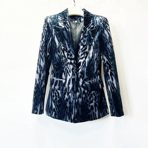 Completi in <span class=keywords><strong>Velluto</strong></span> di Alta Qualità per Donne, Set Eleganti con Stampa Leopardata per Ufficio - Product Image 4