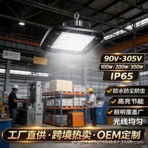 High Bay Led Light 100w 200w 300w Ip65 Waterproof Factory <b>Workshop</b> <b>Lighting</b> Aluminum Body Smd3030 Chip - Product Image 2