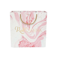 Bolsa de Papel Especializada para Boutique Floral, Asa de Mano, Cinta, Logotipo Personalizado, Impresión Offset, Reciclable para Promoción en Supermercados