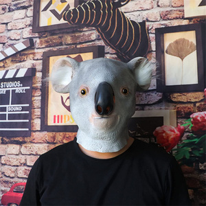 หน้ากากหมีโคอาล่าแบบเต็มหัวสีเทา,หน้ากากสัตว์ยางสมจริงสำหรับเทศกาลฮาโลวีนอุปกรณ์เทศกาลคอสเพลย์ - Product Image 5