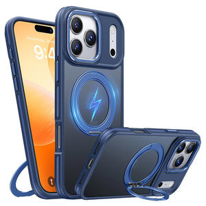 Coque pour iPhone 17 Pro Max avec support rotatif amortissant, pivot magnétique, protection intégrale, anti-chute - Product Image 3