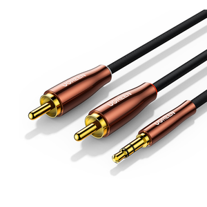 UGREEN-Adaptador <span class=keywords><strong>de</strong></span> Audio estéreo para dispositivos electrónicos, <span class=keywords><strong>Cable</strong></span> <span class=keywords><strong>auxiliar</strong></span> <span class=keywords><strong>de</strong></span> Audio trenzado <span class=keywords><strong>de</strong></span> alta fidelidad con carcasa <span class=keywords><strong>de</strong></span> Metal blindado RCA Y divisor <span class=keywords><strong>de</strong></span> 3,5mm a 2 macho - Product Image 1