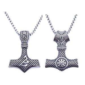 Thor's Hammer Pendant Stainless Steel Necklace Men Nordic Viking Style Everyday Wear 2160117 - Product Image 1