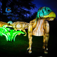 Festival traditionnel JN-Zm24 lanternes en soie chinoises LED thème dinosaure néon décorations d'halloween centre commercial parc expositions noël