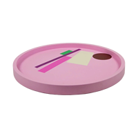 Plateau de service artisanal écologique laqué, design décoratif pour la cuisine, accessoires pour la maison, usage résidentiel, compatible lave-vaisselle