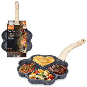 Poêle plate RAF R.2546 19CM en aluminium noir moucheté avec cœurs <span class=keywords><strong>et</strong></span> trois pétales pour petit-déjeuner, œufs, toasts <span class=keywords><strong>et</strong></span> fruits - Product Image 6