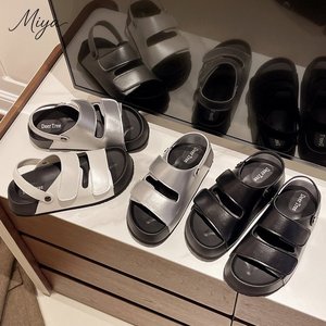 Sandalias <span class=keywords><strong>de</strong></span> Plataforma EVA con Doble Correa Cruzada <span class=keywords><strong>de</strong></span> PU y Cierre <span class=keywords><strong>de</strong></span> Velcro, Punta Abierta y Suela <span class=keywords><strong>de</strong></span> Goma, Última Moda 2026 para Mujer - Product Image 3
