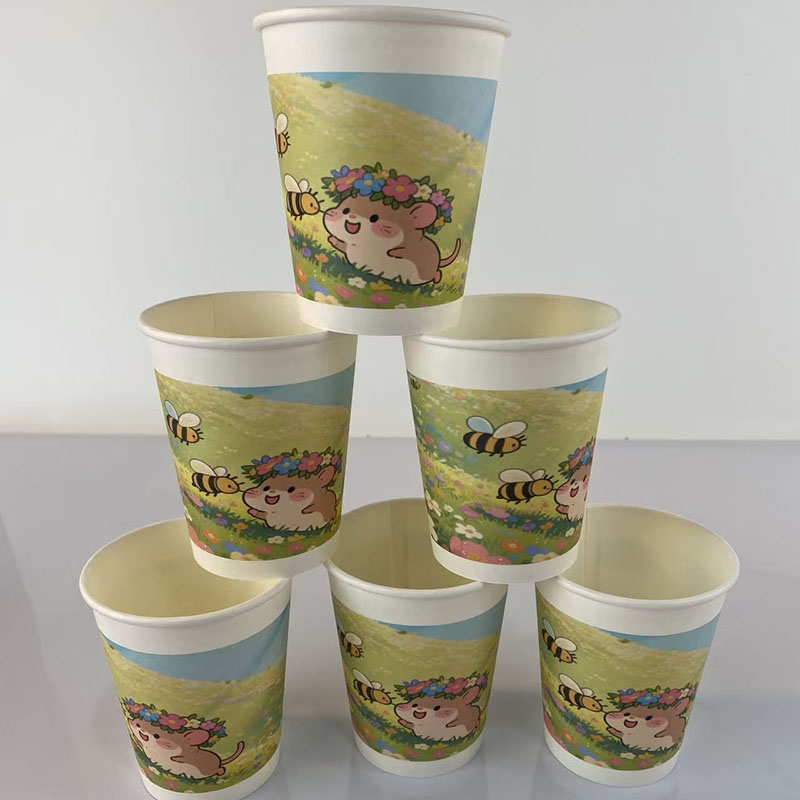 Coffee Lover Party Cup Custom Printed Disposable Paper Cup for Hot Drinks 8oz 12oz Eco Friendly Takeaway Packaging