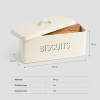 Minimalistische brooddoos met grote capaciteit, boogvormige deksel, biscuit-opbergdoos, stofdicht, keuken- en voorraadkast organizer, voordeksel voor brood