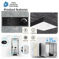 Ruang Rekaman Studio Modern Minimalis Berbingkai Aluminium, Kabin Kedap Suara untuk Siaran Langsung, Bilik Telepon, Kantor Multi-Orang