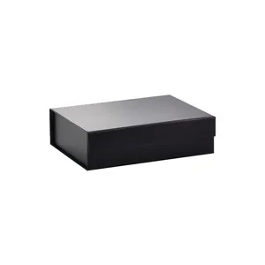 Wholesale In Stock Packaging Small Black Folding Magnetic Lid Gift Box For Small Business