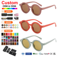 Vente en gros de lunettes de soleil pour enfants, personnalisées, mignonnes, rondes, pour filles et garçons, avec monture de couleur bonbon, protection UV400, pour l'été et la plage