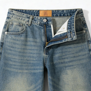 Jean évasé Y2K personnalisé pour homme, délavé style vintage, coupe large, streetwear, baggy, <span class=keywords><strong>rétro</strong></span>, style skater, vente en gros - Product Image 5