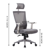 Échantillon Gratuit - Chaise de Bureau Ergonomique Pivotante à Dossier Haut en Maille et Cuir, Design Moderne pour Réunions et Visiteurs